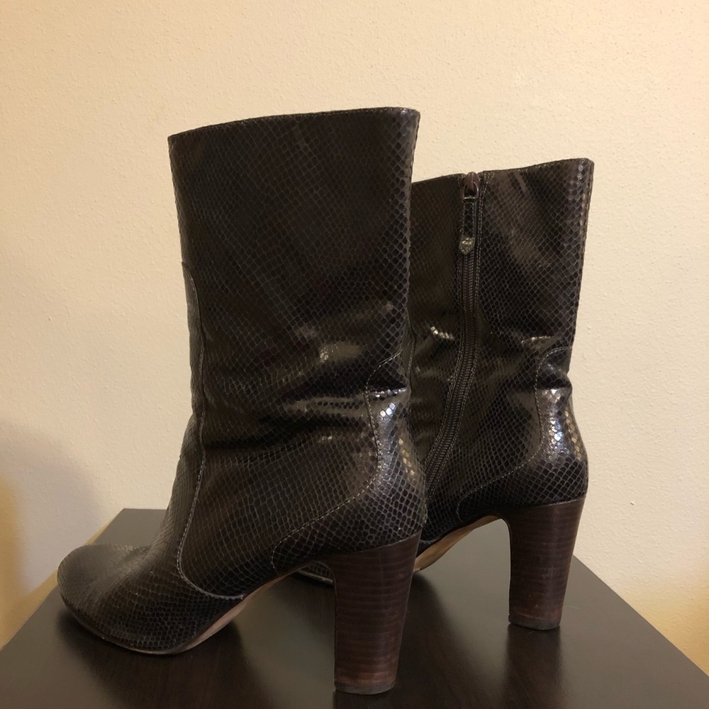 Cole Haan Leather Snakeskin Harper Heeled Boots - Picture 4 of 11